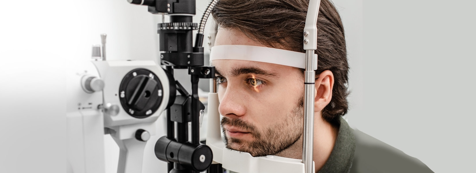 young man during eye exam in Pearland